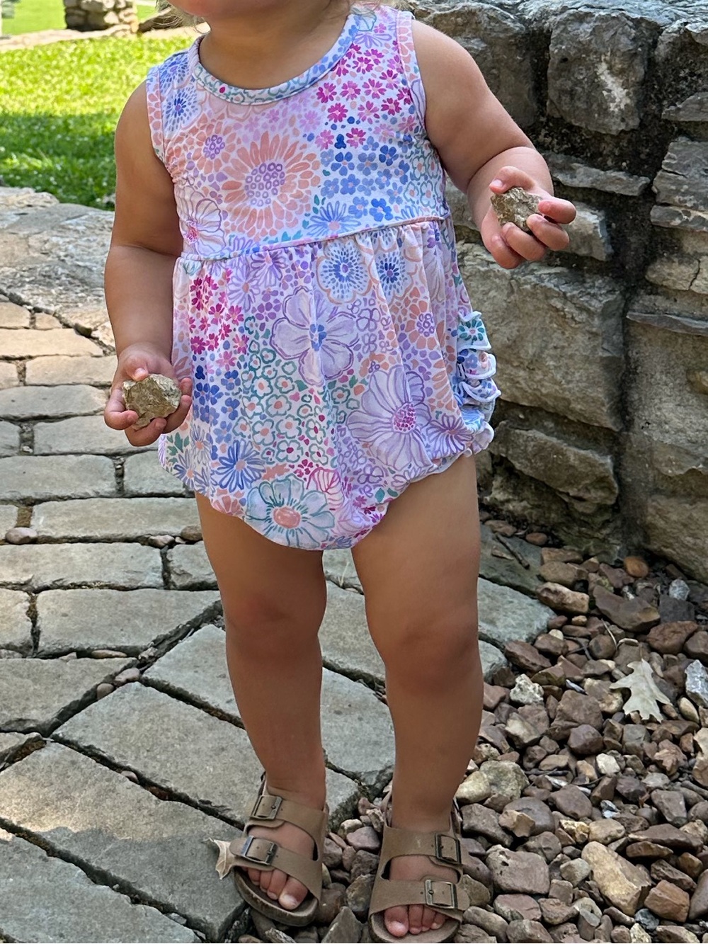 Doodle blooms bubble romper
